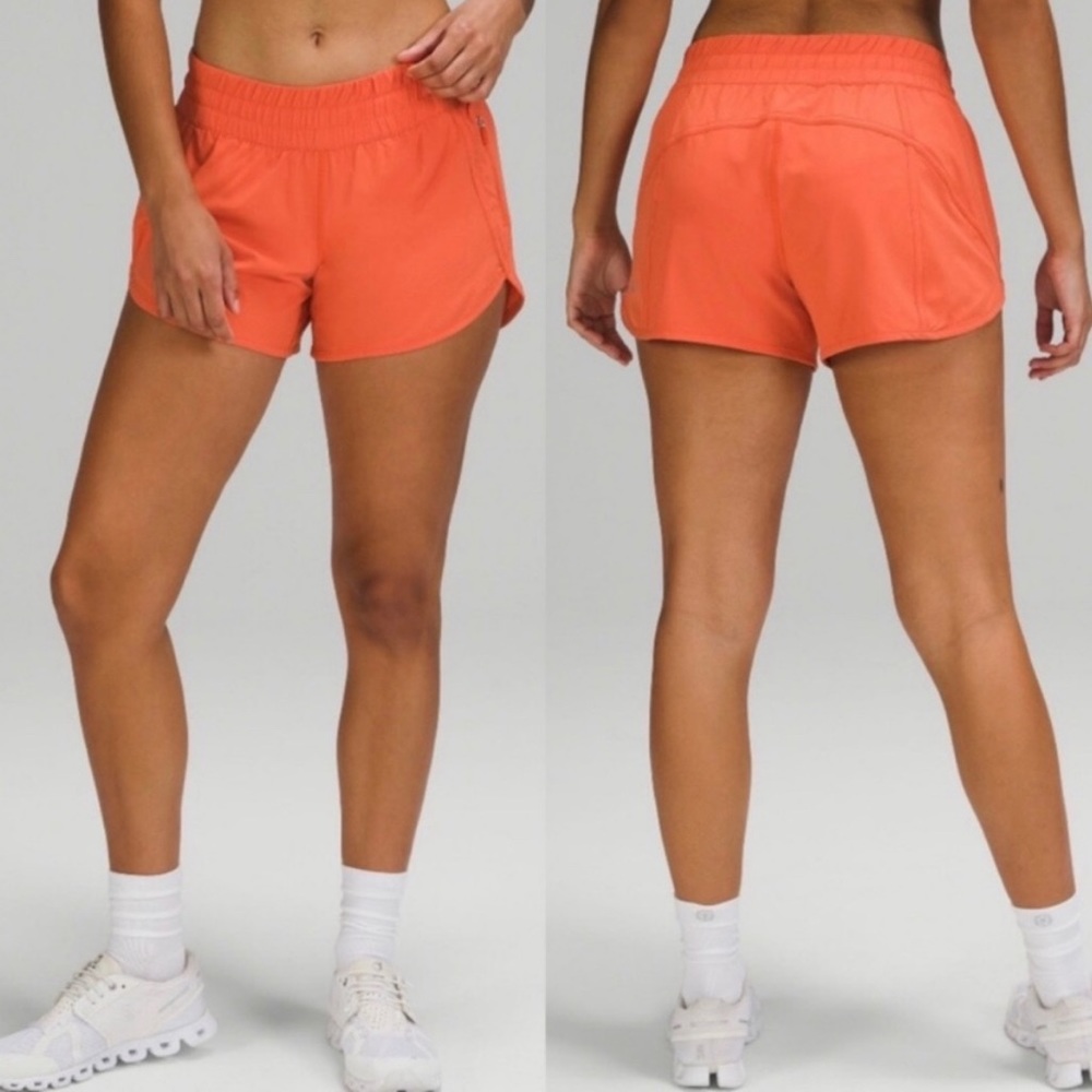 Lululemon tracker short low rise 4” size 4 coral